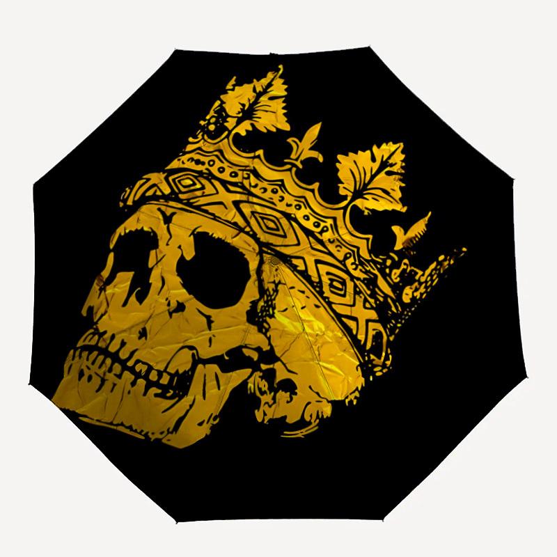 

1pc King Skull Automatic Open/Close Umbrella, Portable Folding Umbrella, Compact Travel Umbrella for045