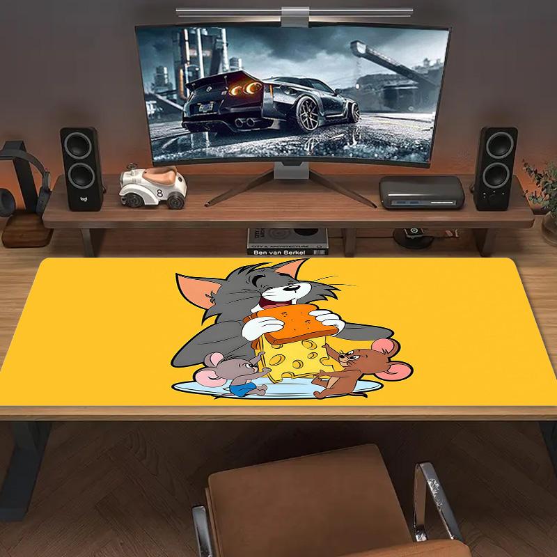 Tom and Jerry Print Cushion Non-slip Laptop Tablet Big Mousepad XXL Mat Mini PC Playmat With Lock Edge