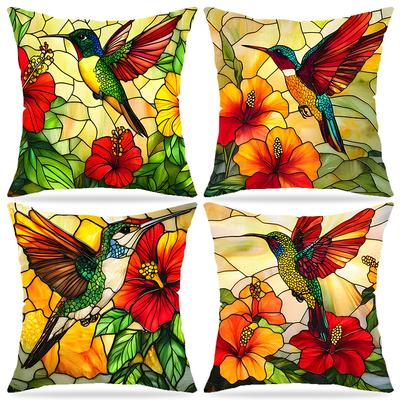 Kissenbezug Serie Blume und Vogel Frühlingspflanze Blumendruck Sofakissenbezug Wohnzimmer Schlafzimmer Kissen
