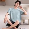 Men's Plus Size Summer Modal Short Sleeve Pajamas Set with Shorts