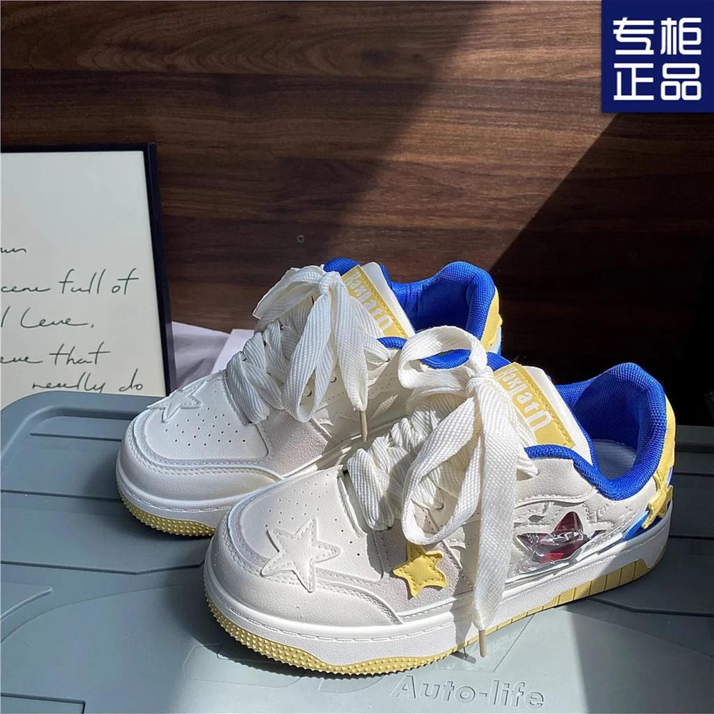 Fashion Trend Five-pointed Star De Training Shoes, Retro Leisure Sports Skateboard Shoes womens shoes