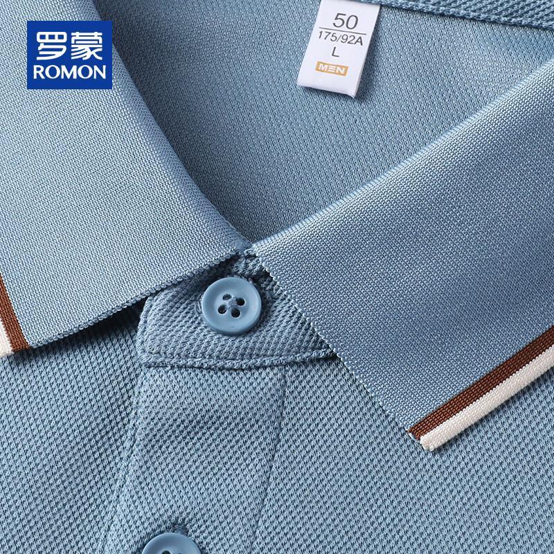 ROMON Men's Cooling Mercerized Cotton Polo Shirt