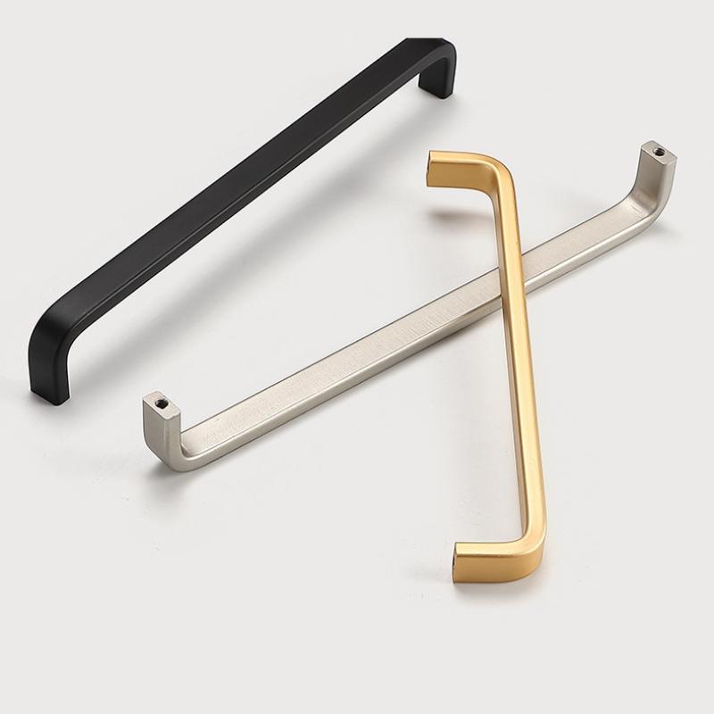 Modern Minimalist Pulls Cupboard Dressers Black Gold Silver Cabinet Door Handles Closet Drawer Knobs Kitchen Furniture Hardw