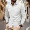 Spring and Autumn New Men's Waffle Solid Color Cardigan Chest Pocket Long Sleeves