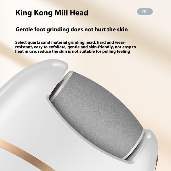 Electric Callus Remover Adjustable Speed Foot File with LED Light & Safety Protection Rechargeable Foot Grinder Ergonomic Pedicure Tool for Dead Skin