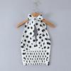 Women's 2025 Autumn/Winter Halter Polka Dot Backless Camisole & High-Waisted A-Line Skirt Set