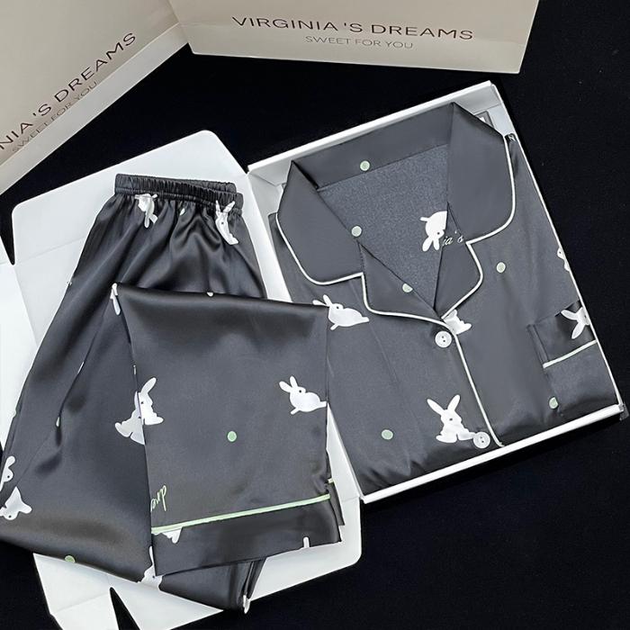 

Пижама женская с длинными рукавами пижама костюм с цветочным принтом высококачественная можно носить на улице домашняя одежда пижама XXL