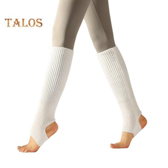 

2 пары балетных гетр с отверстием для пятки, вязаные зимние очень мягкие длинные гетры для йоги, танцев, нескользящие носки для ног, чехлы для икр для йоги и спорта белый