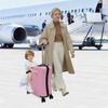 Suitcase Portable Children's Travel Thickening Trolley Case, 20L Unisex Travel Kids Luggage Kid Suitcase Rideable (Pink)