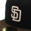 New Era 59FIFTY Cap MLB San Diego Padres SD Black Side Patch Under Exclusive to and 5950 Side Patch Straight Flat Adjustable Everyday Wear (14561975