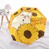1pc Flower Cat Automatic Open/Close Umbrella with Windproof, Functional Design, 8-Rib Sturdy Canopy