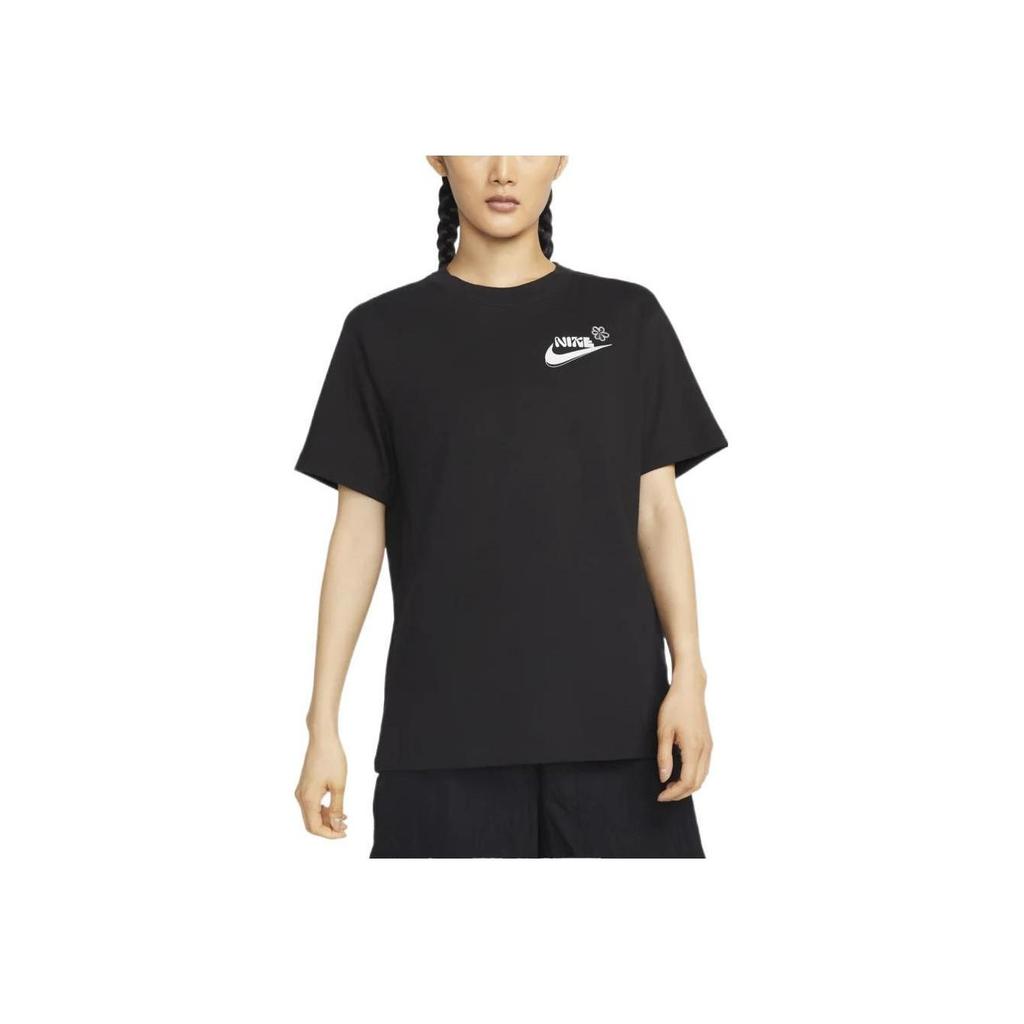 Nike American Vintage Letter Logo Print Casual Crew Neck Short Sleeve T-Shirt Women Tops Black DR9003-010