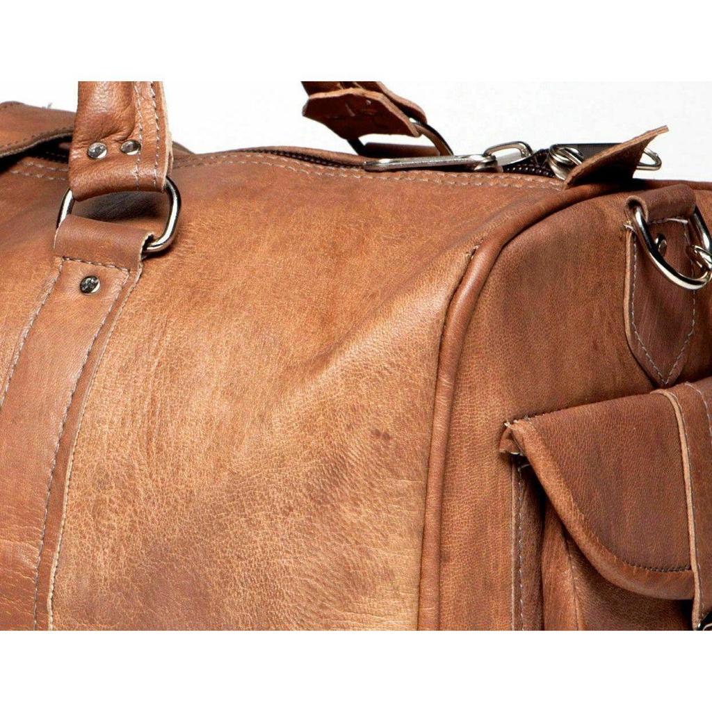 Men Travel Bag Genuine Duffel Luggage Gym Weekend Top-Quality Leather