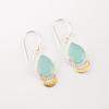 Aqua Chalcedony Gemstone 925 Sterling Silver Jewelry Handcrafted Earrings 1.5" EE-162-16