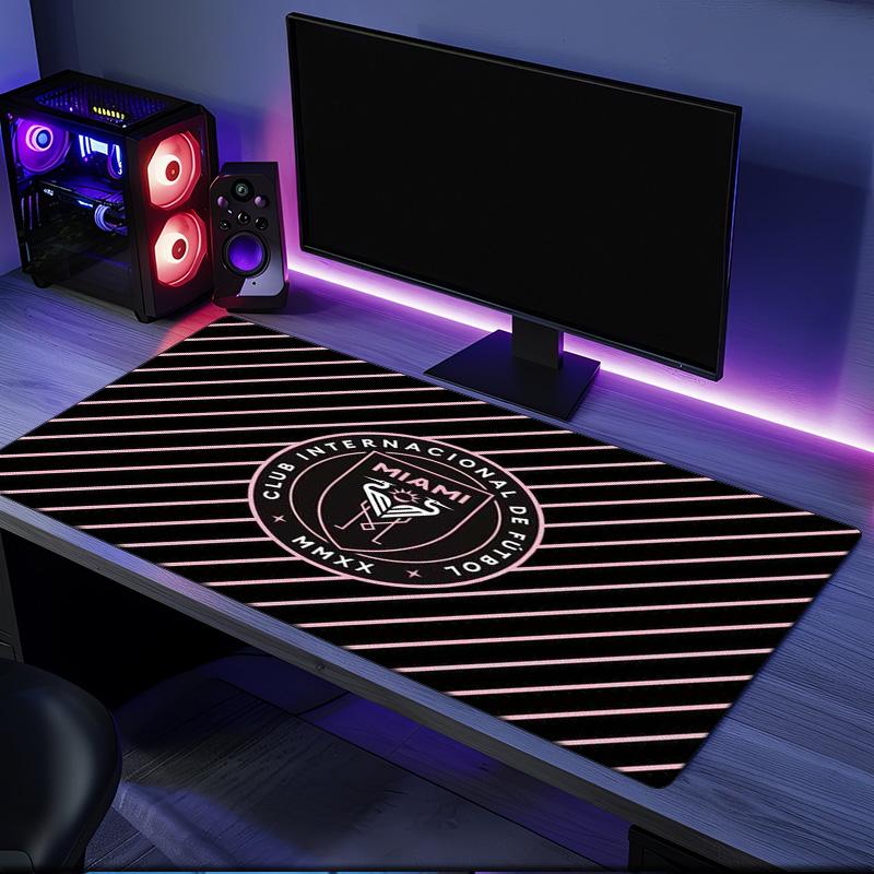 Inter Miami Fc Crest mouse pad, rubber base, esports desk mat, mouse pad for gamers and office use, gaming desk , easy to clean mat