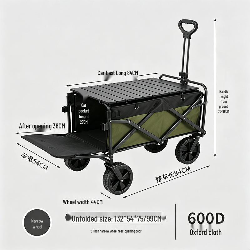 Portable Foldable Outdoor Camping and Shopping Cart with Large Capacity