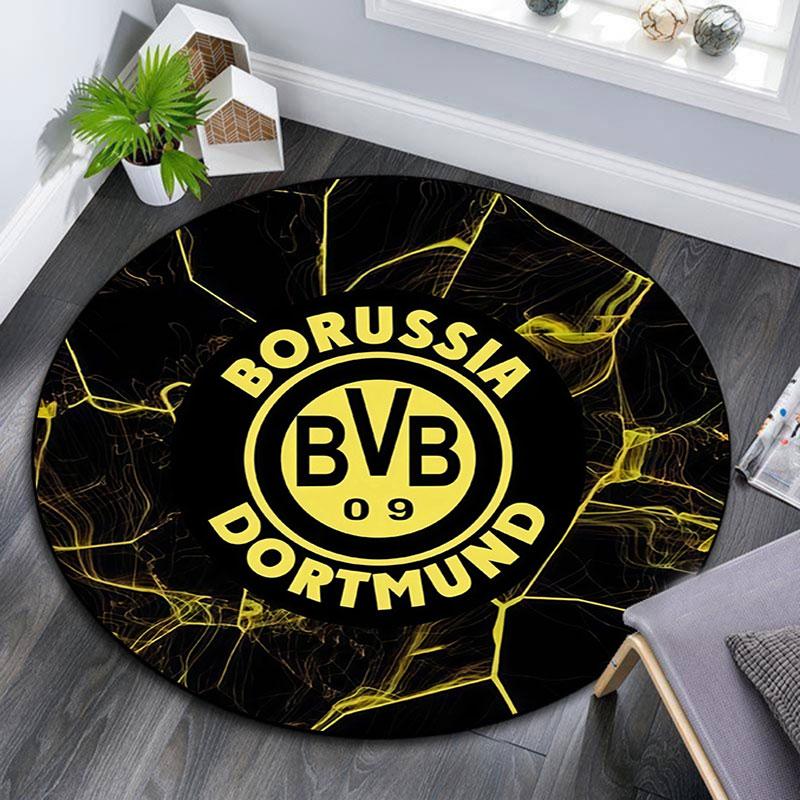 Borussia Dortmund,Round Area Rug,Carpet Rug for Living Room Bedroom Sofa Playroom Decor,Non-slip Floor Mat