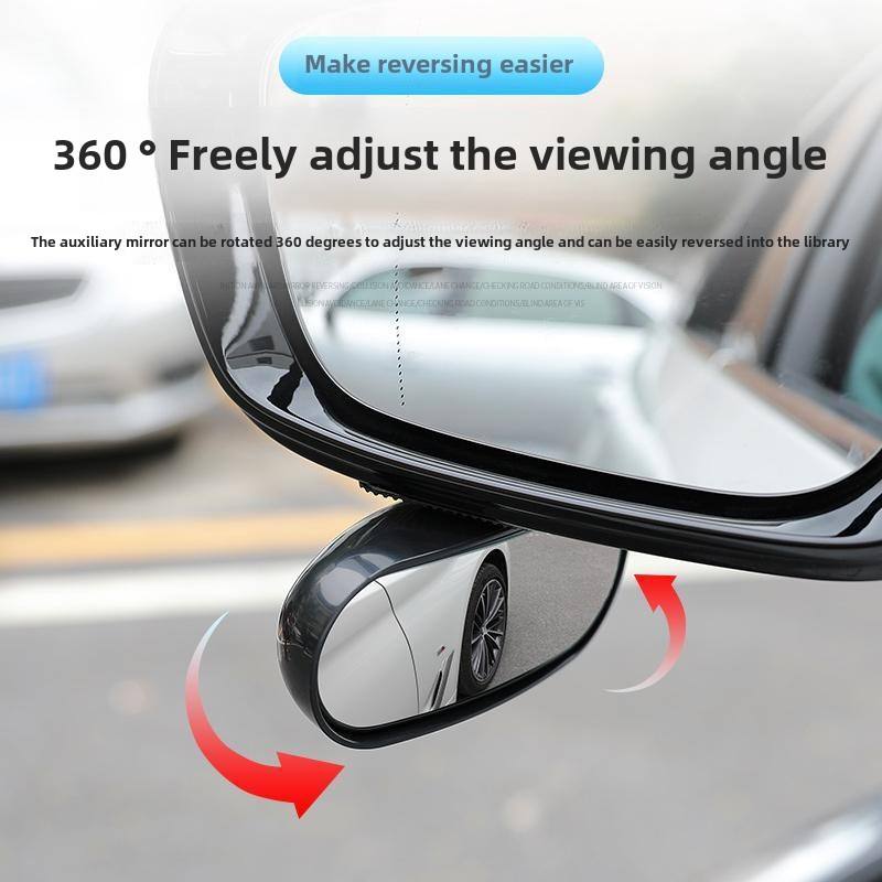 2PC Universal Car Mirror 360 Adjustable Wide Angle Side Rear Mirrors Blind Spot Snap Way for Parking Auxiliary Rear View Mirror