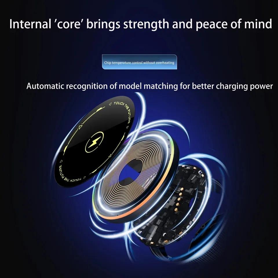 Auto Handyhalterung Kabelloses Autoladegerät 360 Grad Drehung Magnetische Saugkraft Faltbare Runde Halterung für Universelle Handys