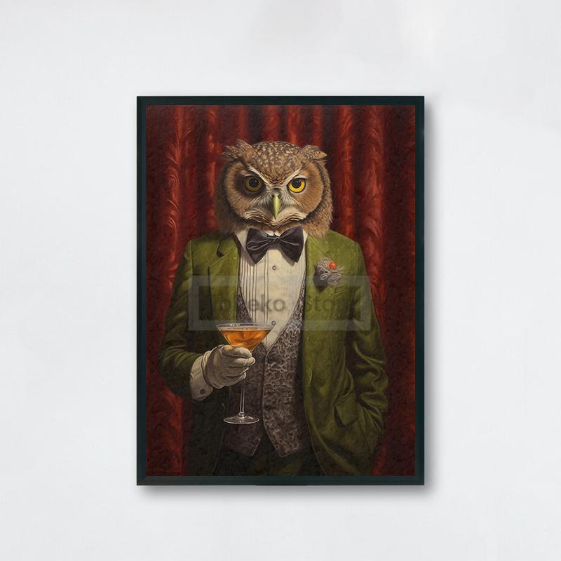 Vintage Animal Cocktail Poster Trendy Antique Prints Canvas Painting Funny Kitchen Wall Art Home Room Retro Bar Cart Decoration