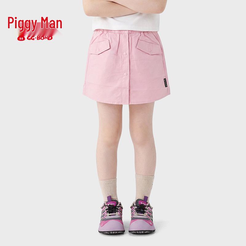 Piggy Hero Kids Casual Cargo Shorts - Girls Trendy Woven Five-Point Pants 110 вишневый розовый