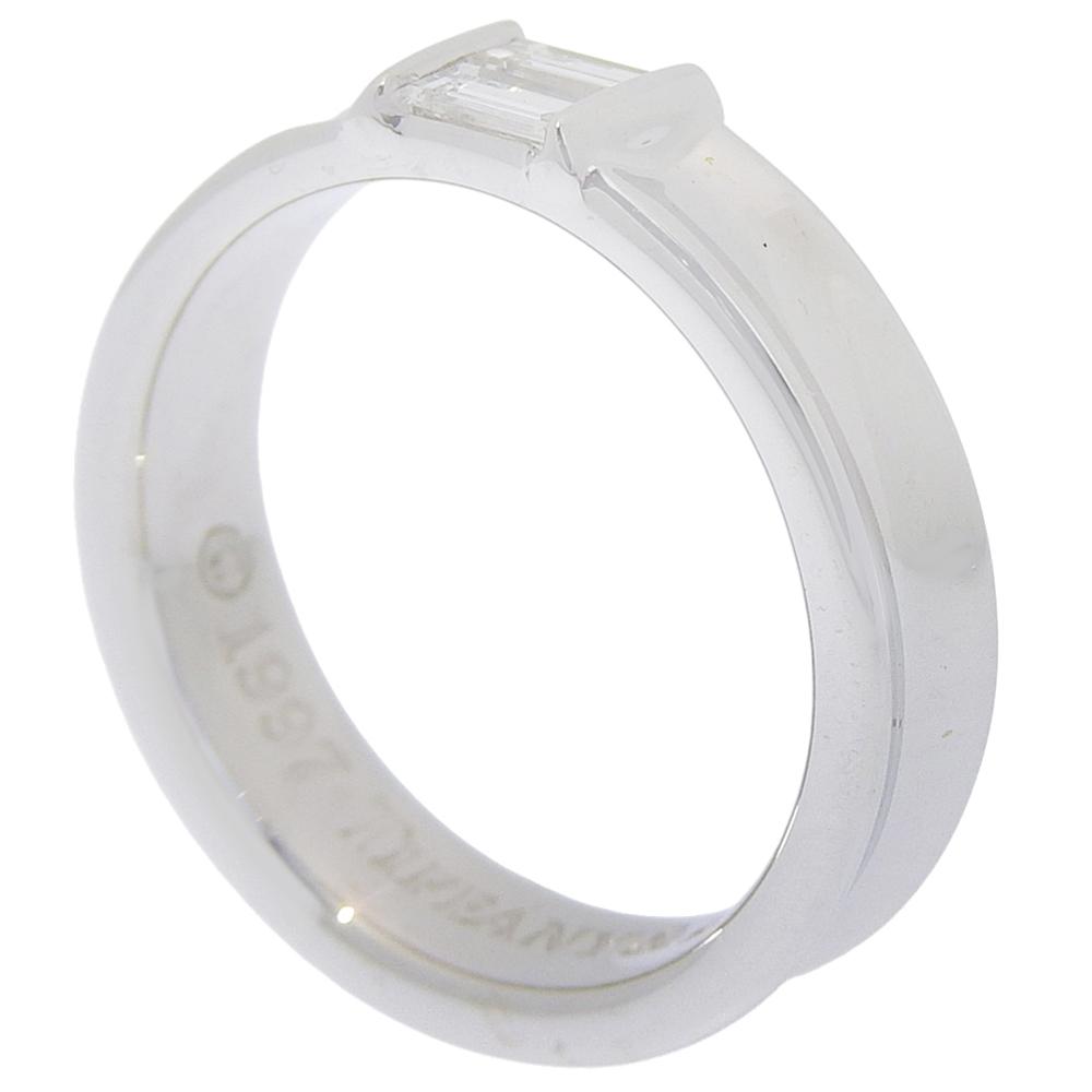 TIFFANY&Co. Stacking Ring 1997 K18 white gold/diamond #5.4(US Size) 5.0g Women Used