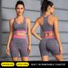 JYL Seamless Yoga Suit Short Sleeve High Waist Hip Lifting PanSet
