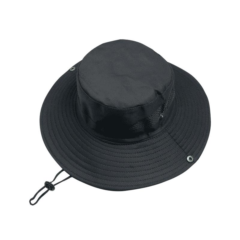 Dry Fit Polyester UV Protection Bucket Hat Beach Fishing Outdoor Traveling Hat Fisherman Hats With Strings