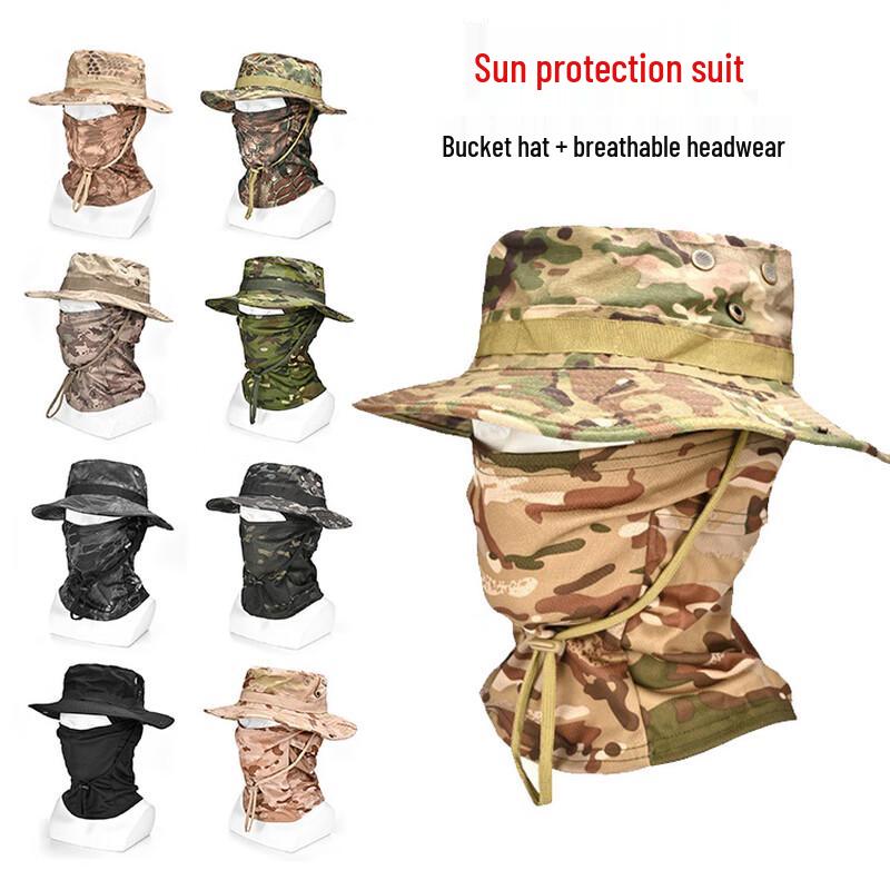 Camouflage Sun Protection Boonie Hat Set