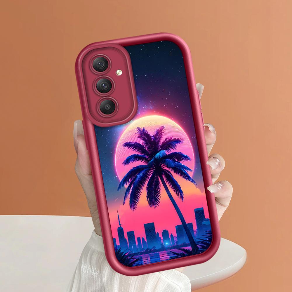 Weiches Silikon-Telefongehäuse mit quadratischem Leiterdruckmuster, vollständige Abdeckung, Kamera, stoßfestes Schutzgummigehäuse für Samsung