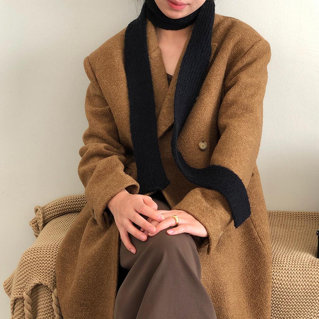 Harajuku Style Neck Scarf for Women Men Soft Neck Warmer Gothic Knit Narrow Long Scarf Winter Autumn Fashion Neckwear