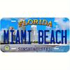 Florida Miami Beach Sunshine State Metallskylt- tum Aluminium Bilskylt med Förborrade Hål Ljust Tropiskt Design S