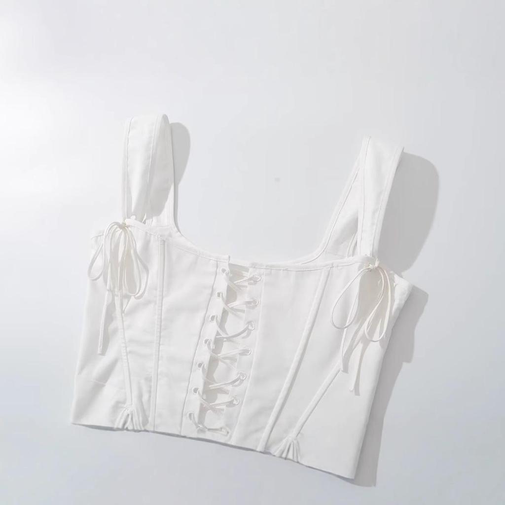 Spring 2025 Women's European & American Style Versatile Tie-Up Vest Top