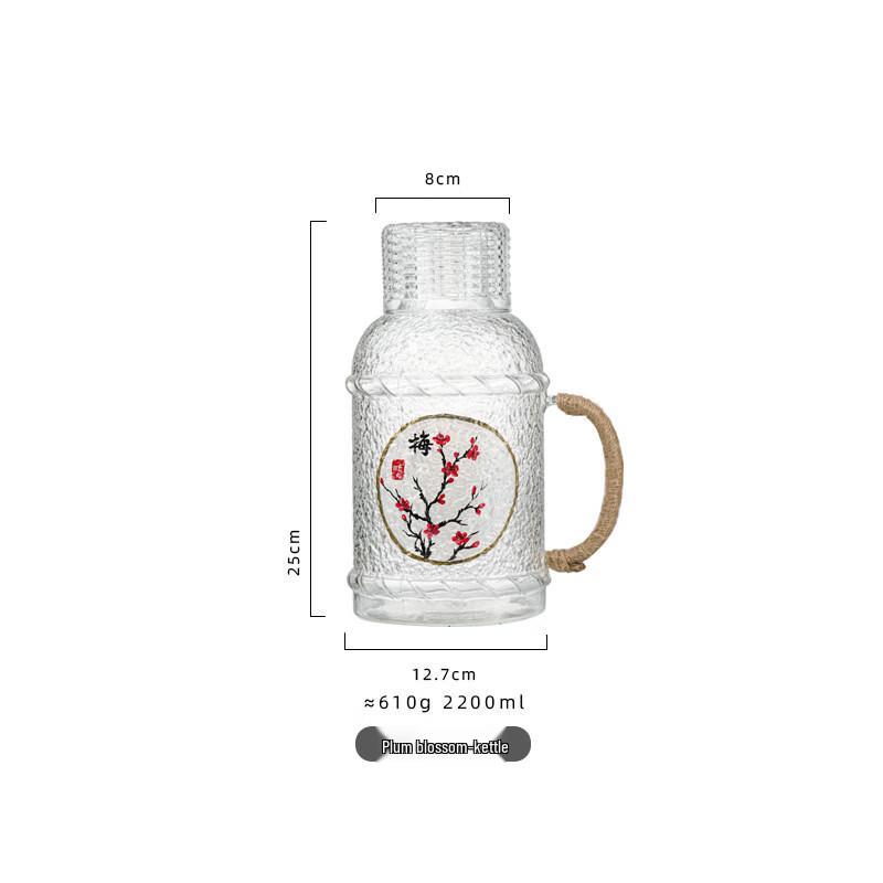 Retro Painted Glass Cold Water Pitcher