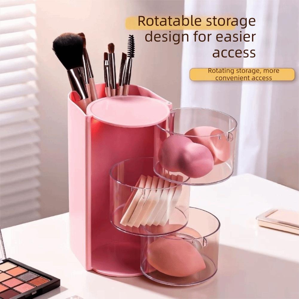 Rotating Cosmetic Storage Box Transparent Hair Tie Organizer Display Case Jewelry Organizer Gift