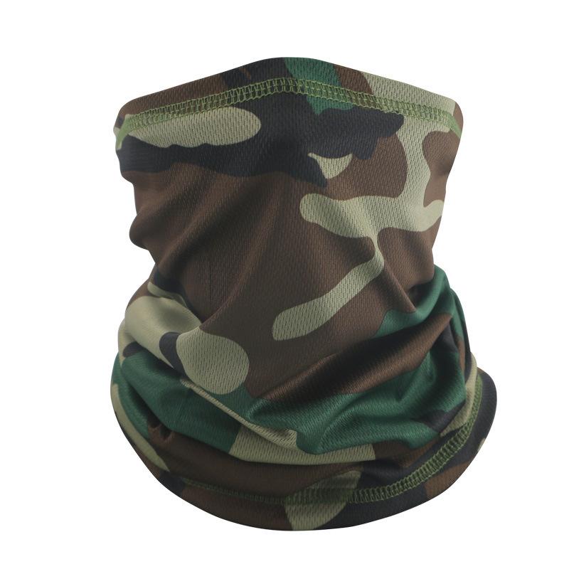 Camo Tactical Mask for Cycling Hiking Sun Protection Cooling Neck Gaiter Breathable Face Cover Bandana Men Women Tube Scarf Mask