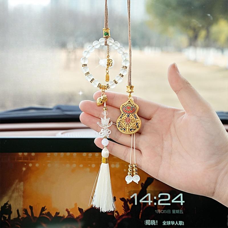 1PC Car hangers, ancient-style pendants, Chinese-style light luxury, high-end car rearview mirror pendants and ornaments