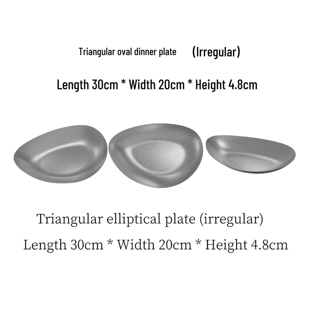 Retro Stainless Steel Bowl & Plate Set - Stylish Tableware for Home & Outdoor Use
