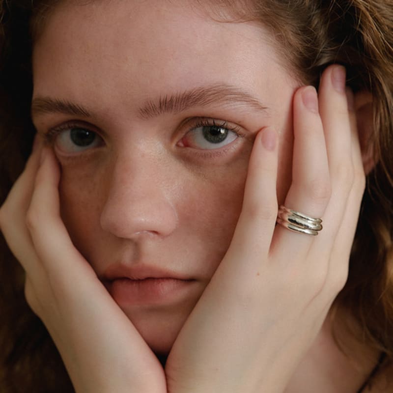 leeENoir Round Hoop Ring (2color)