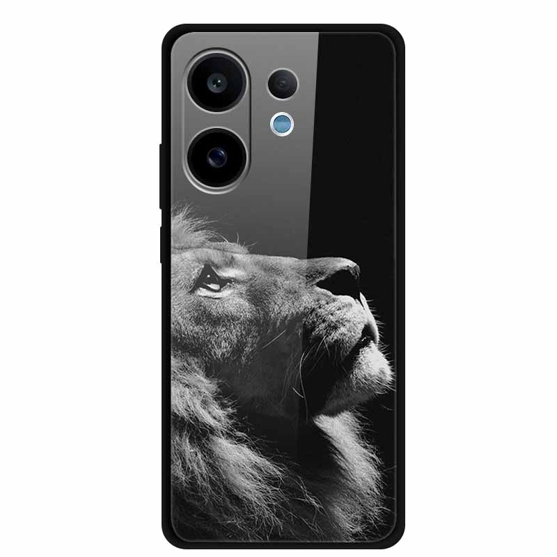 For Vivo V60 5G Glass Case Fashion Cool Animal Tempered Glass Back Cover Case For Vivo V 60 2025 Phone Cases 6.77" Fundas Coques