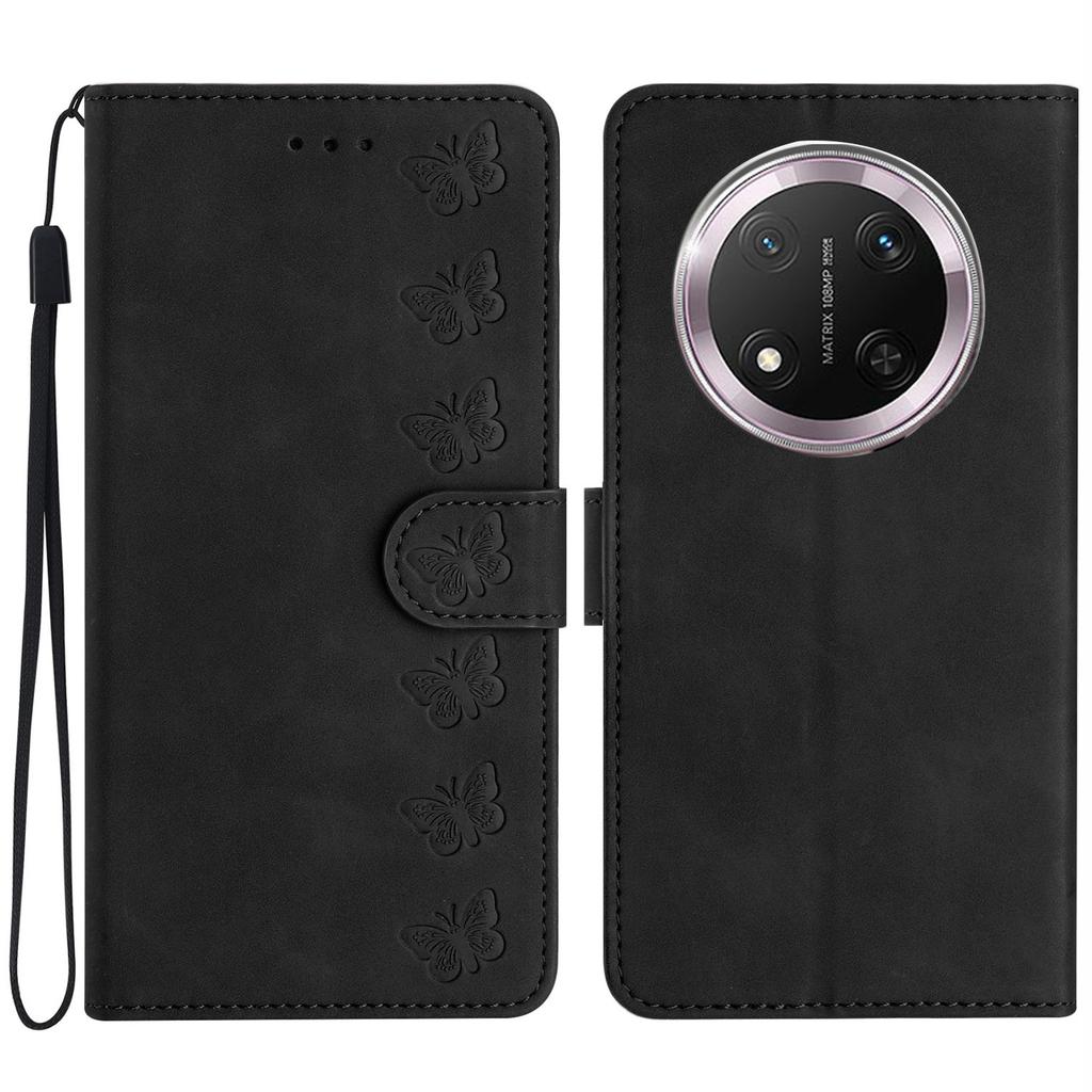 For Honor X9c 5G Case Imprinted Butterfly Leather Wallet Phone Cover