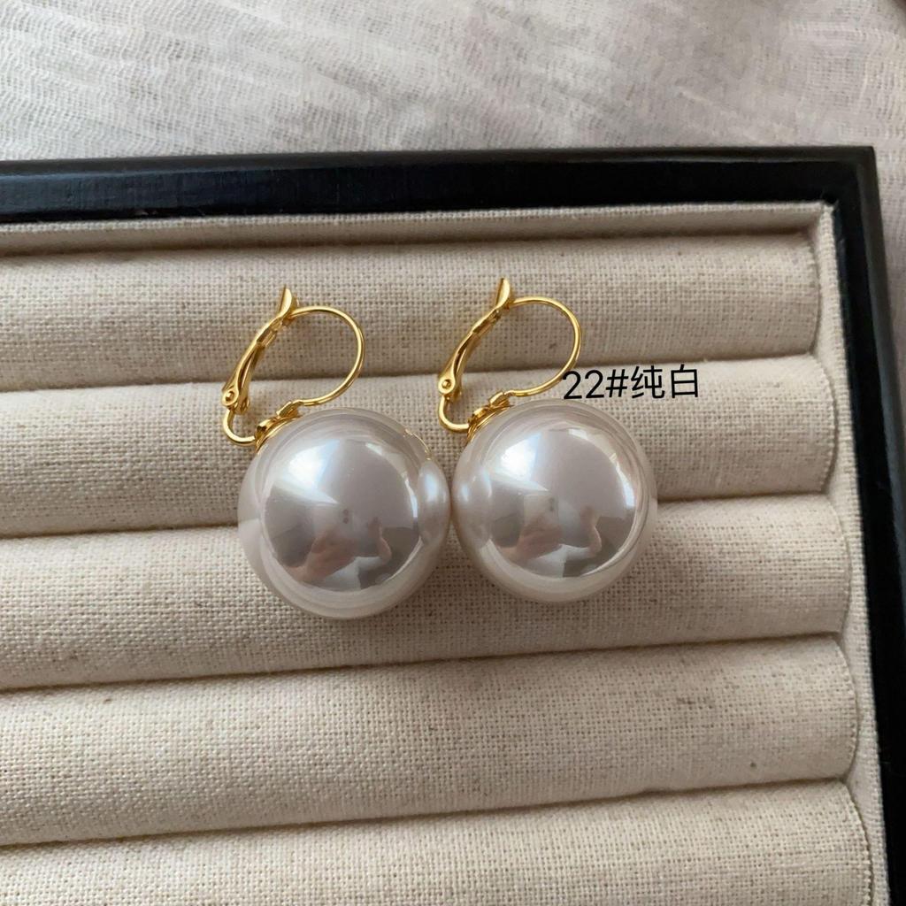 Classic Simple And Bright Pearl Ear Buckle Earrings, Commuting Simple Temperament Multi-Color Daily High-Grade Gentle Earrings