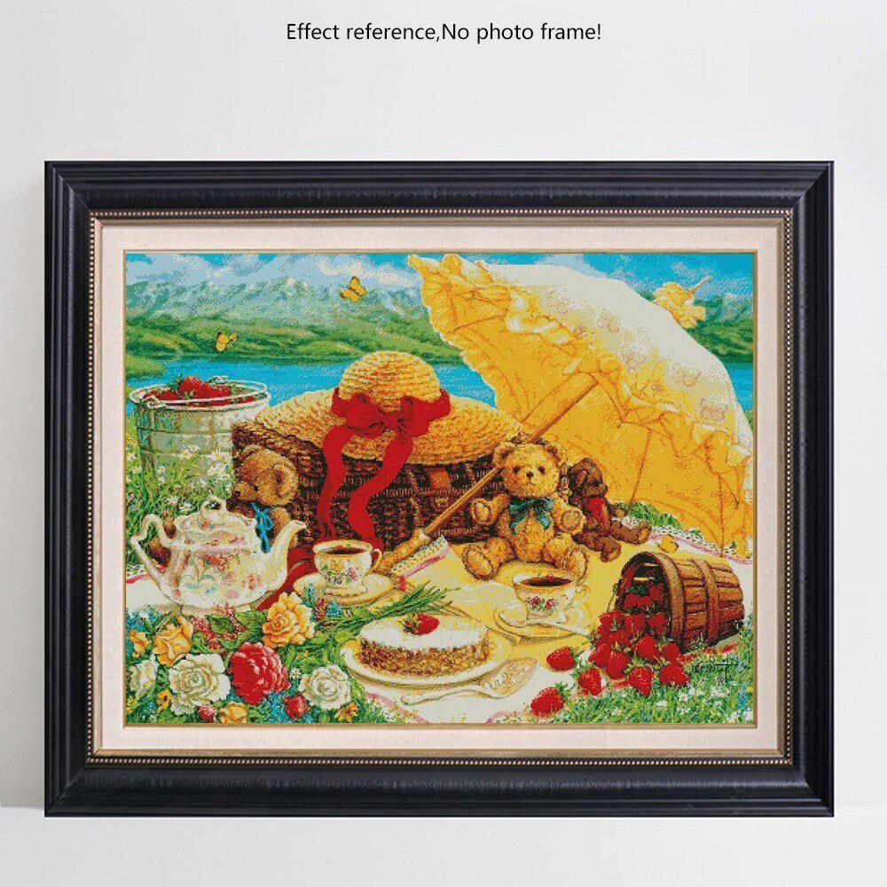 Picnic cu diamante 5D Sosiri Picnic Broderie cu diamante Desen animat Imagine cu strasuri Set complet Art