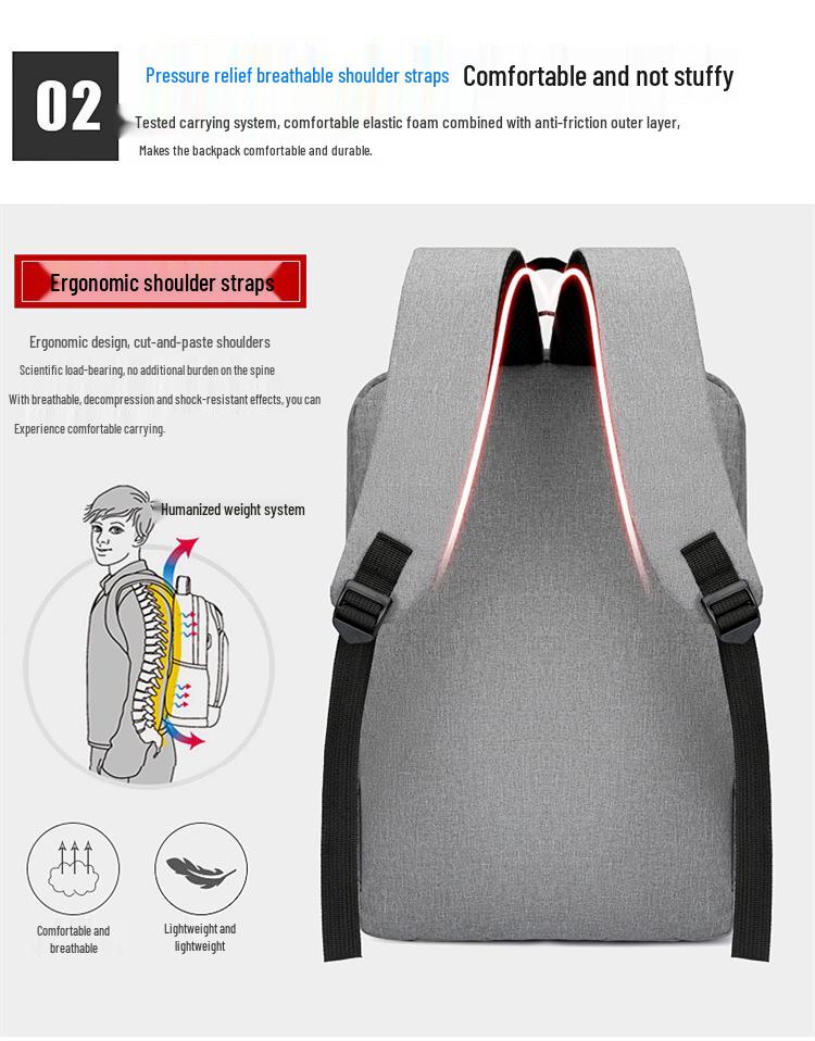 Men's Multifunctional Business Backpack with USB Charging and Large Capacity