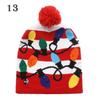 LED Christmas 3D Embroidery Image Unisex Winter Beanie Cap with Light Up Colorful LEDs for Beach & New Year
