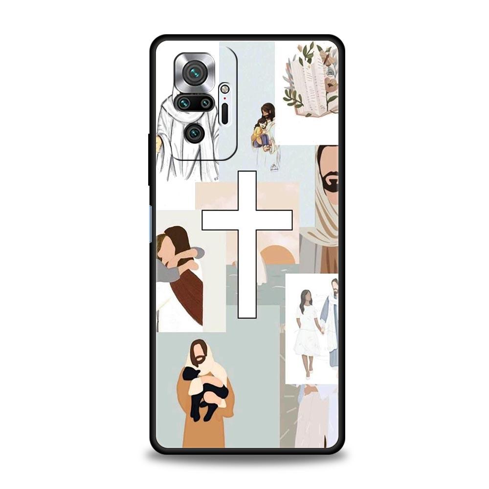 

Чохол для телефону New Faith Christian Religious Jesus для Xiaomi Redmi Note 12 11 10 Pro Plus 9S 9 8 7 9T 8T 9C 9A 5G K40 Gaming Cover Redmi Note 11Pro
