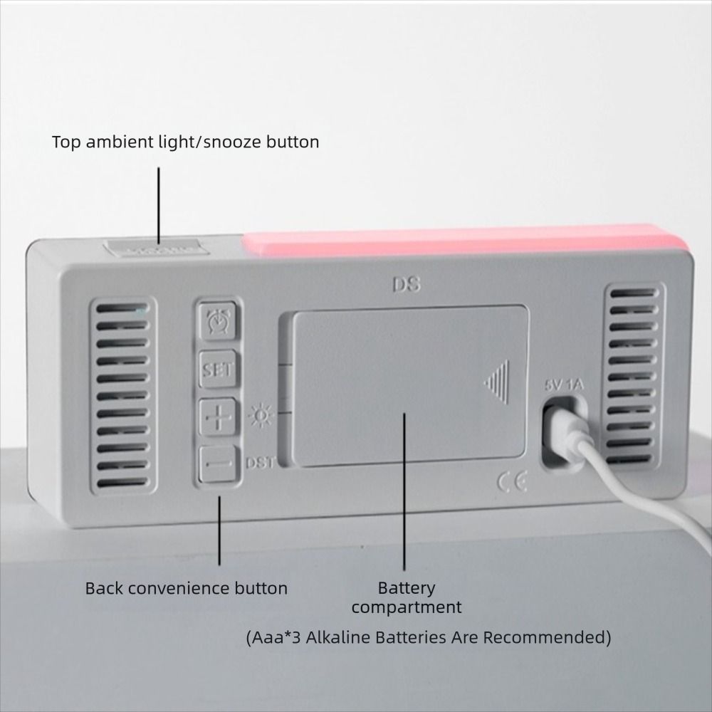 with Calendar Bedside Alarm Clock Atmosphere Lights Electronic Digital Clocks Home