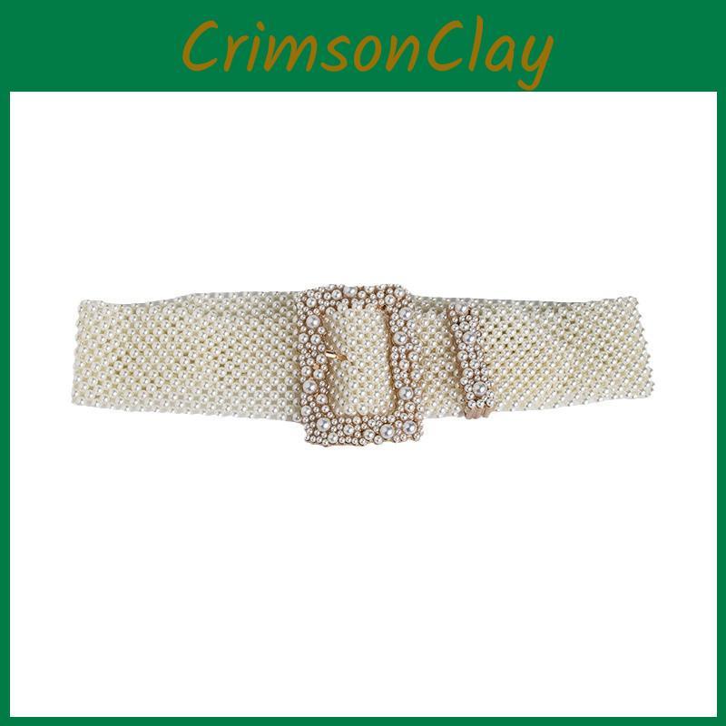 Pearl Waist Artificial Chain With Square Needle Buckle Design For Wear Daily