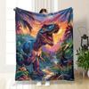 Ultra-Soft Dinosaur Fleece Throw Blanket - Extra Large Fluffy & Cozy for Bed Sofa Couch | Machine Washable All-Season Comfort