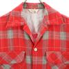 The men's shop 50s 60s Open collar Vintage box silhouette Check Pattern Long sleeve Open collar shirt Men's Used